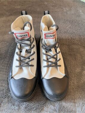 Hunter for Target Dipped Canvas Rain Boots Womens 5 Black White Gorpcore Sneaker